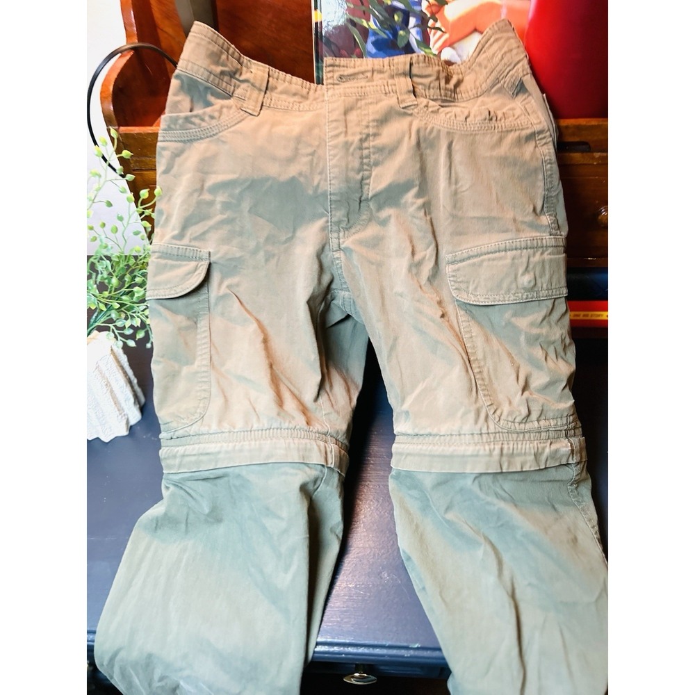 Boy Scouts BSA Hiking Pants Youth 8  Olive Green Cargo Vintage Converts To Short